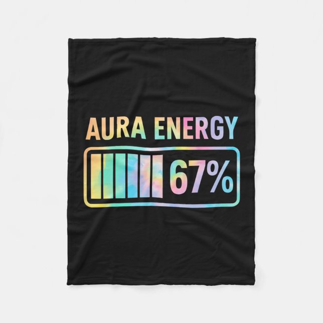 Aura Energy 67 Funny Six Seven Meme Gen Alpha Slan Fleecefilt (Framsidan)
