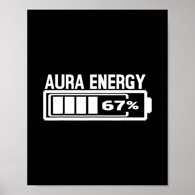 Aura Energy 67 Funny Six Seven Meme Gen Alpha Slan Poster (Framsidan)