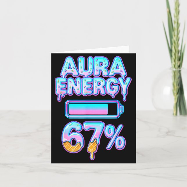 Aura Energy 67 Meme Glass Isglass Dropp 6 7 Rolig  Kort (Framsida)
