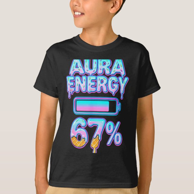 Aura Energy 67 Meme Ice Cream Drip 6 7 Funny Six S T Shirt (Framsida)