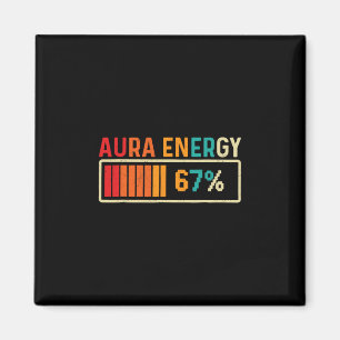 Aura Energy 67 Meme Rolig Gen Alpha Slang Retro Vi Magnet