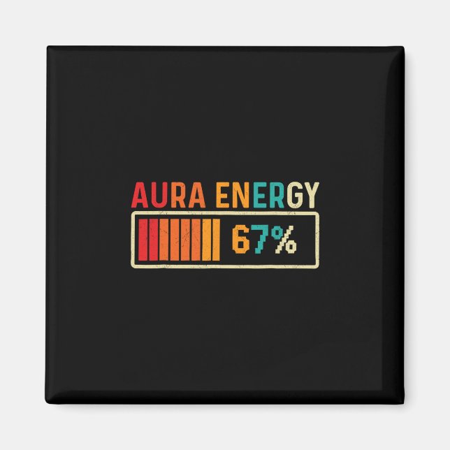 Aura Energy 67 Meme Rolig Gen Alpha Slang Retro Vi Magnet (Framsidan)