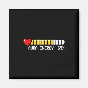 Aura Energy 67 procent Meme Gamer Retro TV-spel Magnet