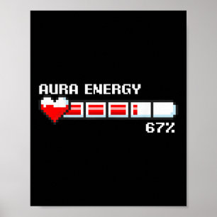 Aura Energy 67 procent Meme Gamer Retro TV-spel Poster