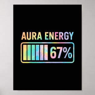Aura Energy 67 Rolig Sex Sju Meme Gen Alpha Slang Poster