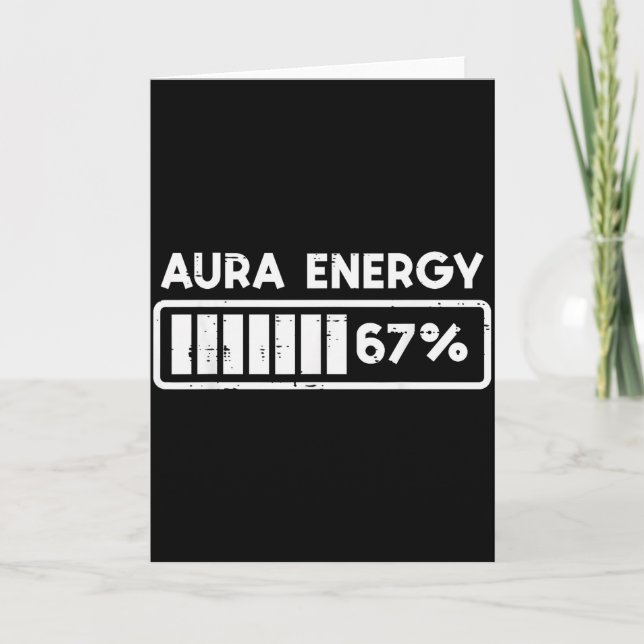 Aura Energy 67 Roligt Nummer 6 7 Meme Barn Ungdom  Kort (Framsida)