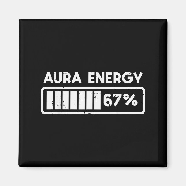 Aura Energy 67 Roligt Nummer 6 7 Meme Barn Ungdom  Magnet (Framsidan)