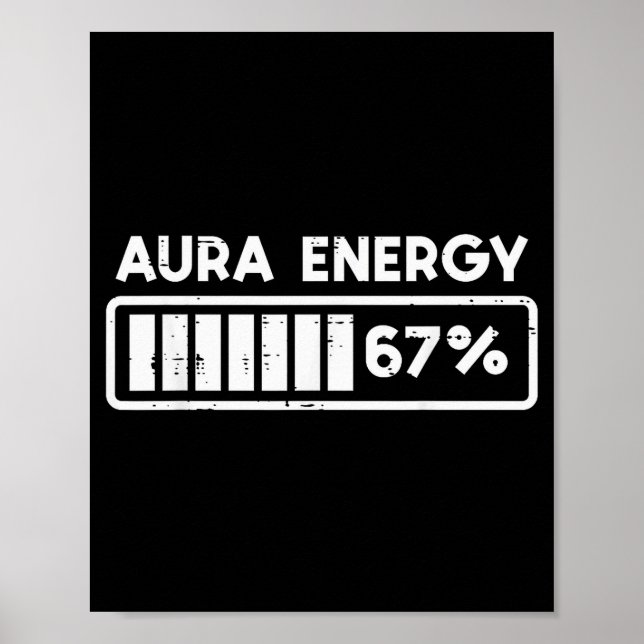 Aura Energy 67 Roligt Nummer 6 7 Meme Barn Ungdom  Poster (Framsidan)
