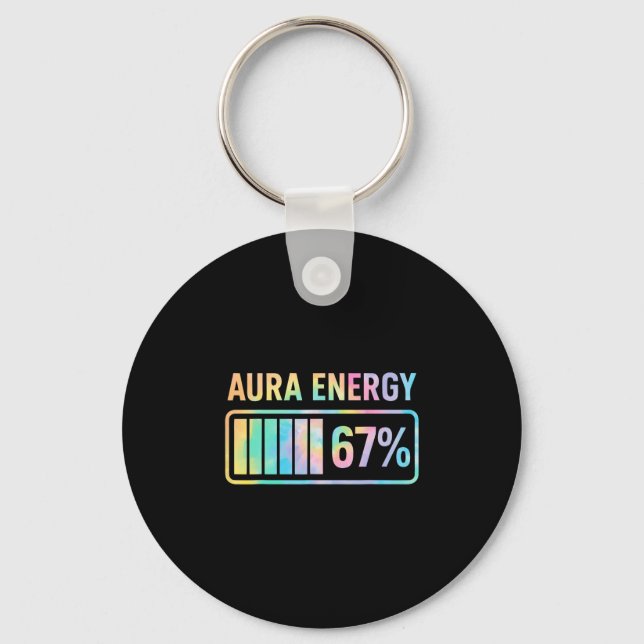 Aura Energy 67 Roligt Sex Sju Meme Gen Alpha Slang Nyckelring (Framsida)