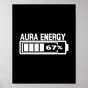 Aura Energy 67 Roligt Sex Sju Meme Gen Alpha Slang Poster