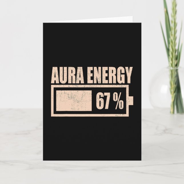 Aura Energy Vid 67 Rollig Six Seven Meme Gen Alpha Kort (Framsida)