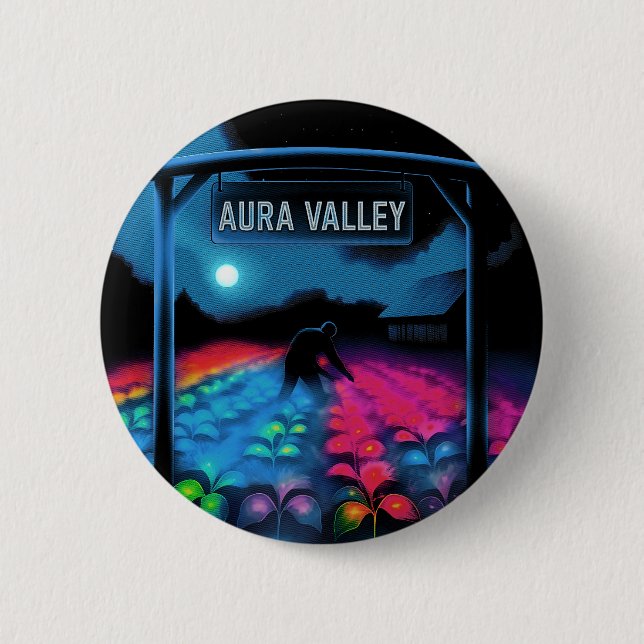 Aura Farming Colorful Valley Button Knapp (Framsida)