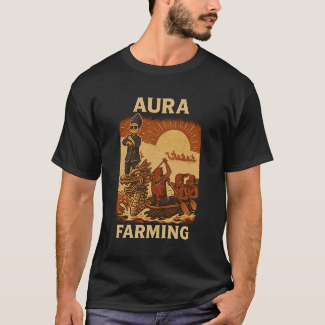 Aura Farming Drakbåt Meme T Shirt (Framsida)