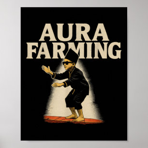 Aura Farming Indonesisk Båt Kapplöpning Kid Meme Poster