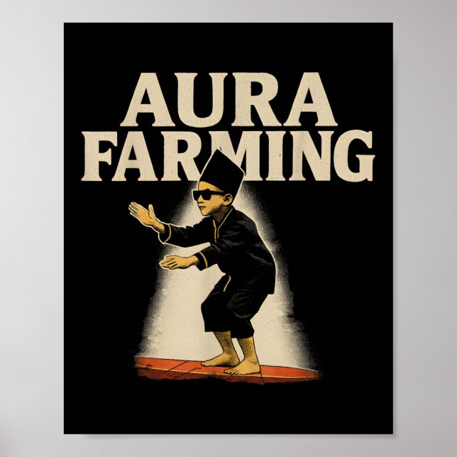 Aura Farming Indonesisk Båt Kapplöpning Kid Meme  Poster (Framsidan)