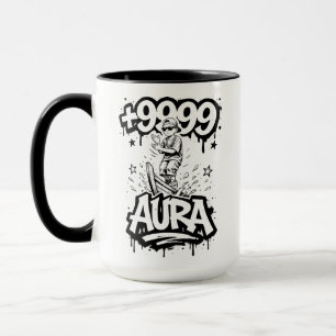 Aura Farming Plus 9999 Båt Kid Meme Mugg