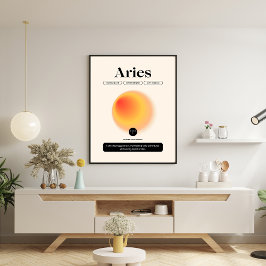 Aura Gradient Aries Zodiac Sign Manifestation Art Poster