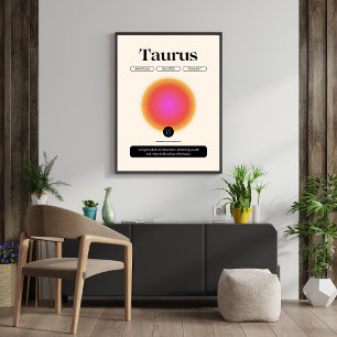 Aura Gradient Oxen Stjärntecken Manifestation Kons Poster