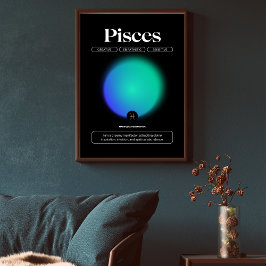 Aura Gradient Pisces Zodiac Sign Manifestation Art Poster