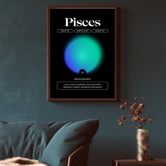 Aura Gradient Pisces Zodiac Sign Manifestation Art Poster (Skapare uppladdad)