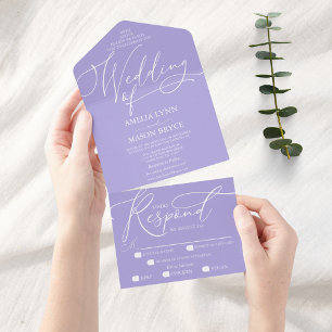 Aura Indigo och White Calligraphy Script Bröllop