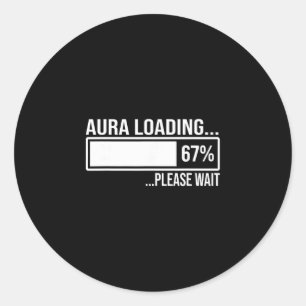 Aura Laddar 67 Roligt Sex Sju Gen Alpha Meme Runt Klistermärke