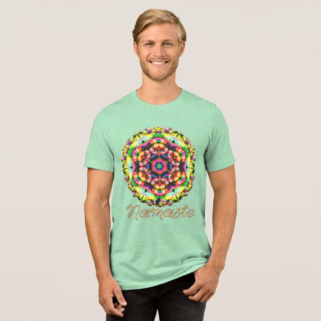 Aura Namaste Kalejdoskop T Shirt (Framsida Full)