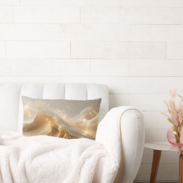 Aura of Gold – Elegant White & Gold Abstract Throw Lumbarkudde