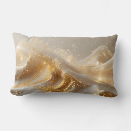 Aura of Gold – Elegant White & Gold Abstract Throw Lumbarkudde
