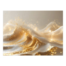 Aura of Gold – Elegant White & Gold Abstract Wall  Fototryck