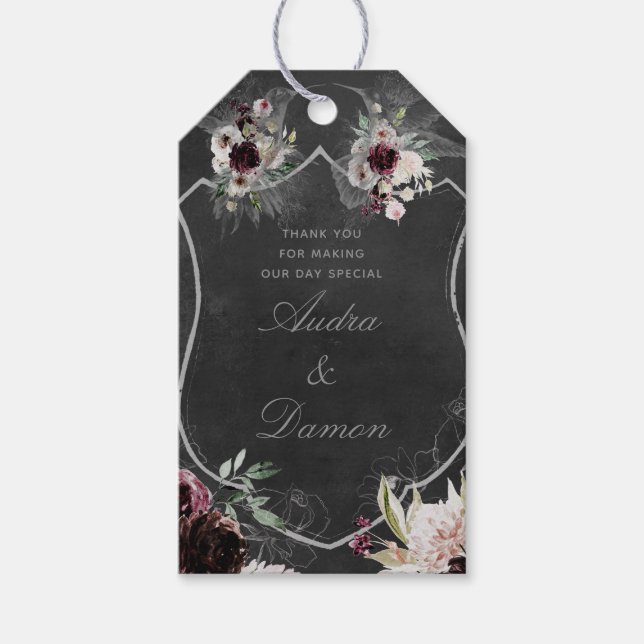 Aura of Night Bröllop Long Favor Gift Märkres Presentetikett (Framsidan)