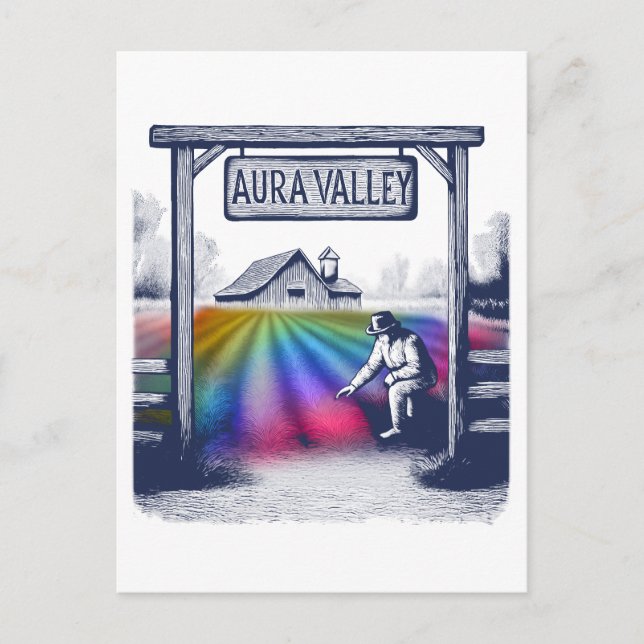 Aura Valley Farm Helg Vykort (Framsida)