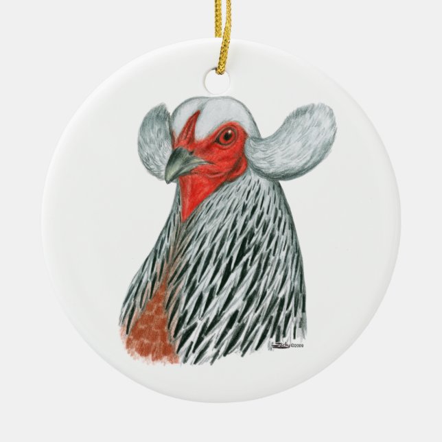 Auraucana_Head Julgransprydnad Keramik (Framsidan)