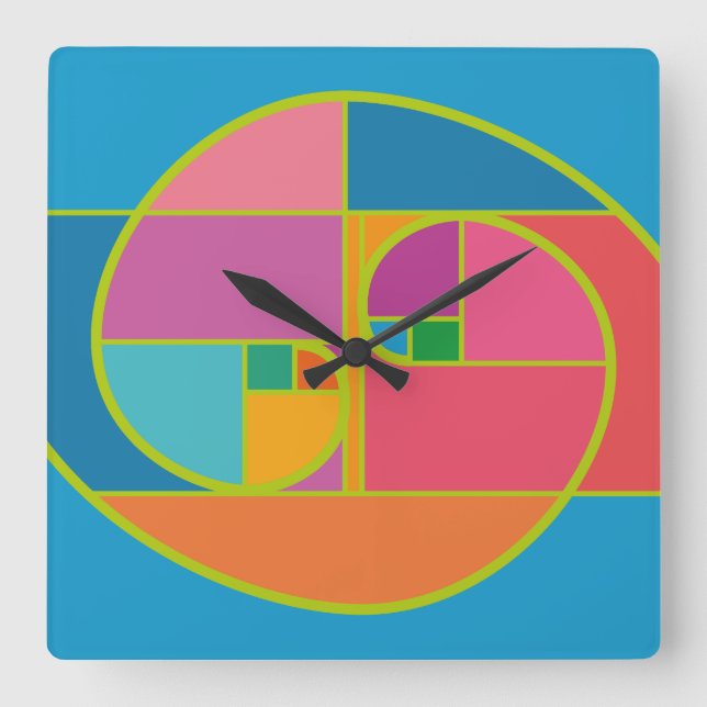 AUREA MATEMATICA ARTISTICA BY MASANSER PIXELAT FYRKANTIG KLOCKA (Framsida)