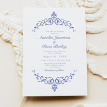 AURELIA Chinoiserie Blue Victorian Blommigt Bröllo
