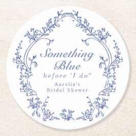 AURELIA Chinoiserie Something Blue Bröllopsdusch Underlägg Papper Rund