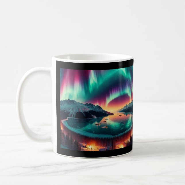 Aureola Borealis i Alaska Kaffemugg (Vänster)