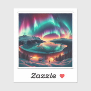Aureola Borealis i Alaska Klistermärken