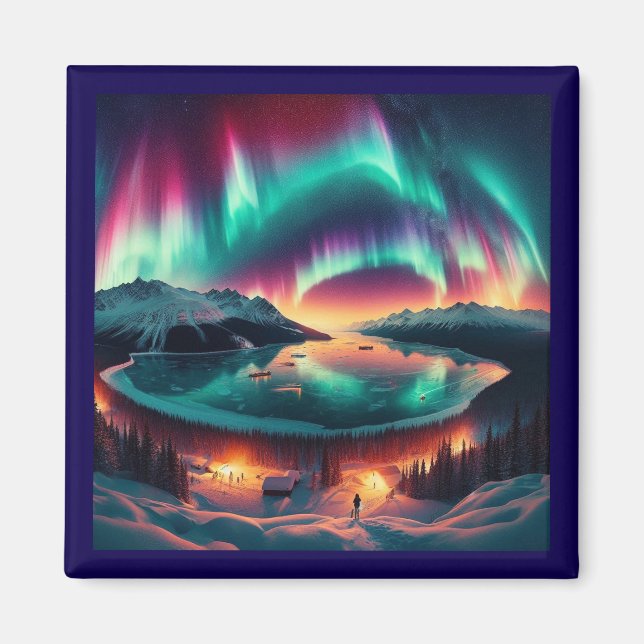 Aureola Borealis i Alaska Magnet (Framsidan)