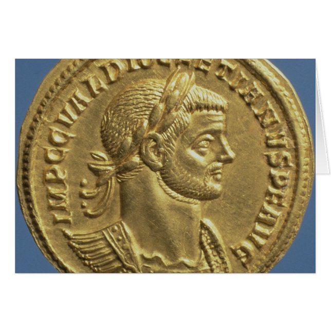 Aureus av Diocletian Hälsningskort (Framsidan Horizontal)