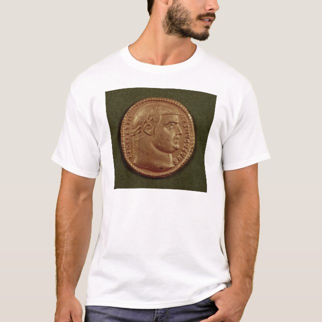 Aureus av Diocletian som ha på sig en lagrarkran T-shirt (Framsida)