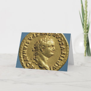 Aureus av Nero som ha på sig en lagrarkran Helgkort