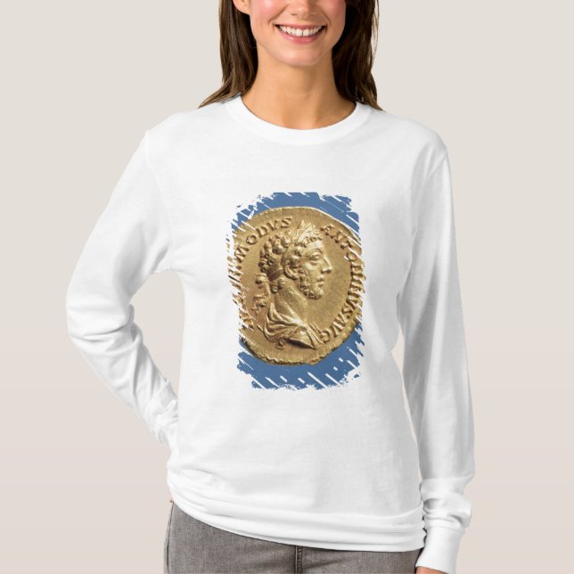 Aureus byst av Commodus Tee (Framsida)
