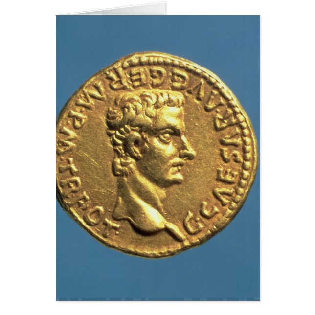 Aureus Caligula barehead Hälsningskort (Framsidan)