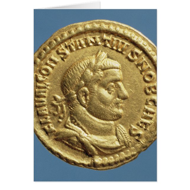 Aureus of Constantius I Caesar Augustus Hälsningskort (Framsidan)