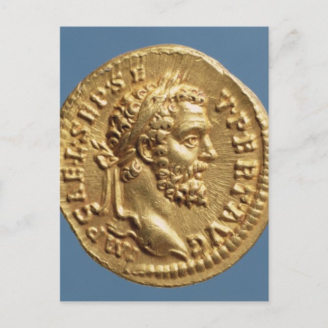 Aureus of Septimius Severus Vykort (Framsida)