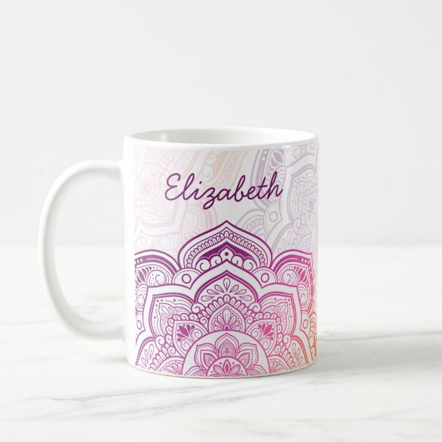 Auri Mandala 11 oz. Personalized Mug Kaffemugg (Vänster)