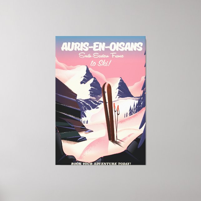 AURIS-EN-OISANS Frankrike ski poster Canvastryck (Framsida)