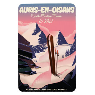 AURIS-EN-OISANS Frankrike ski poster Magnet