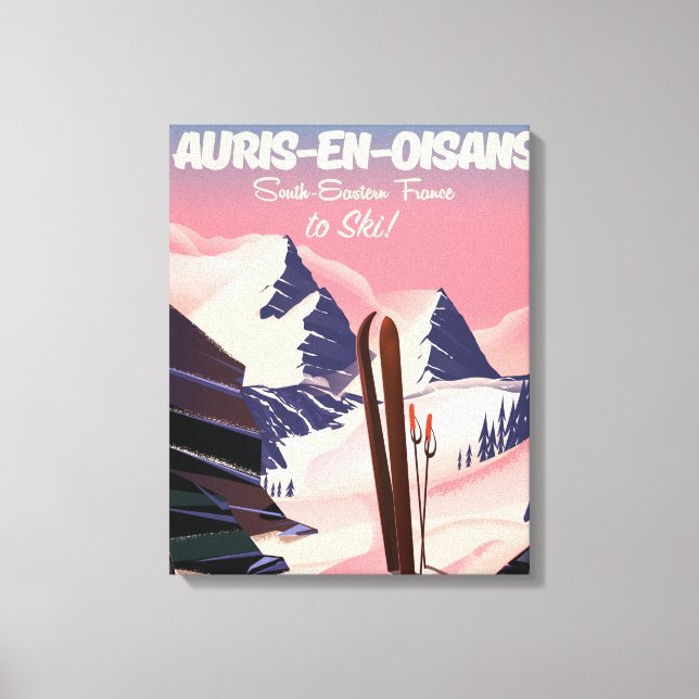 AURIS-EN-OISANS Frankrike skidposter Canvastryck (Framsida)